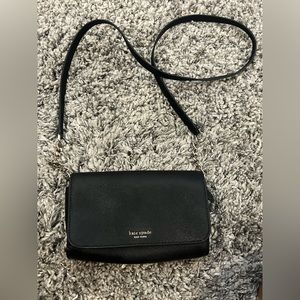 Kate Spade Black Leather Flap Crossbody Bag